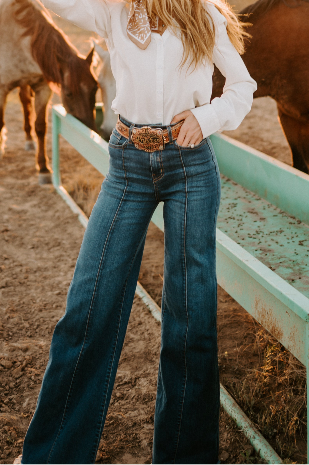 The Loretta Women's High Rise Trouser Jean in Medium Wash – The